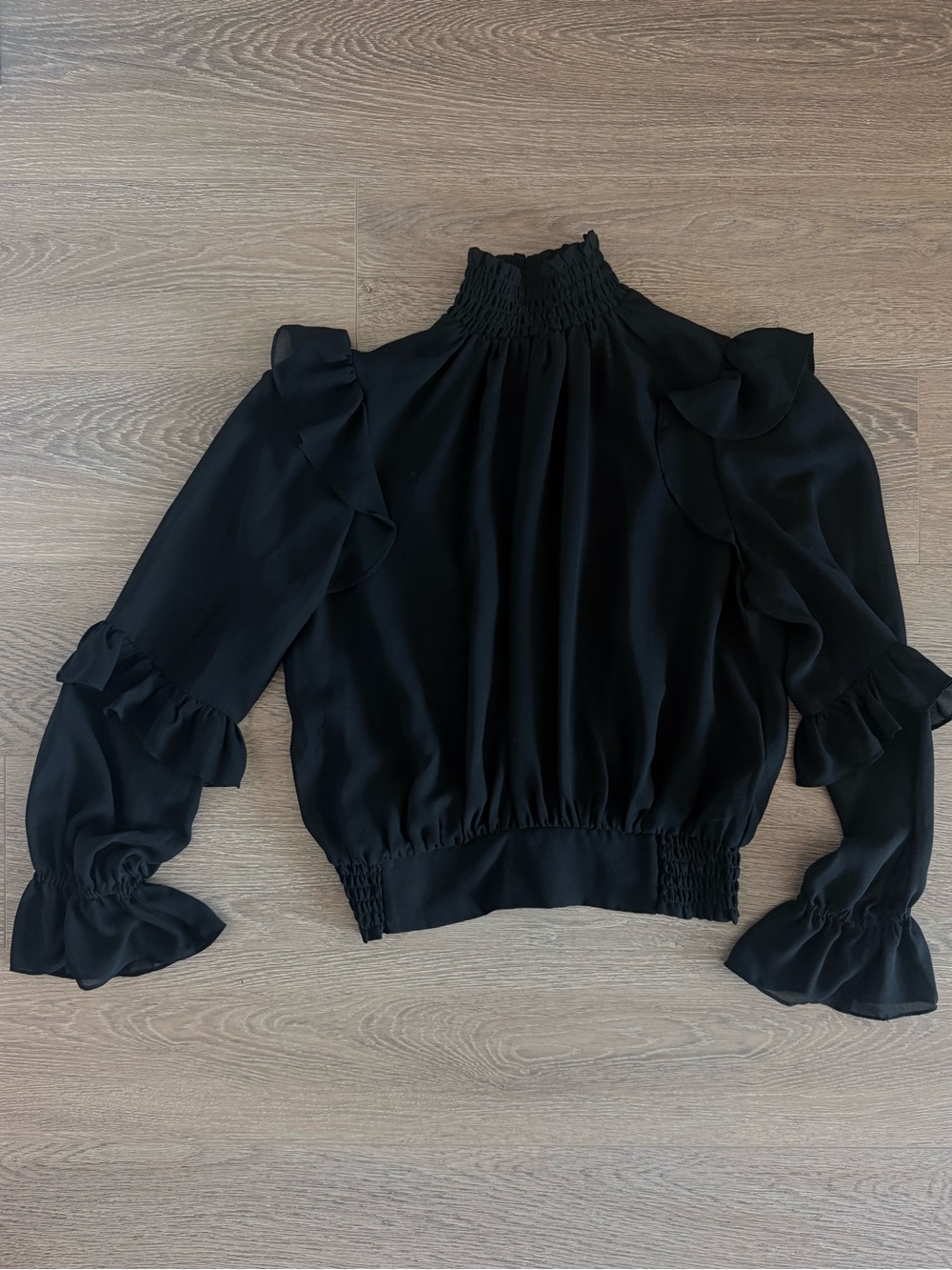 Frame Ruffle High-Neck Blouse - Picture 3 of 6